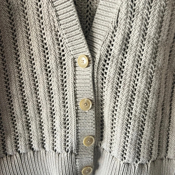 Haven Well Within Open Stitch Cardigan Button Down Sweater Fawn Size XL EUC - Picture 4 of 8